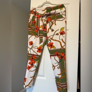 New‎ York & Company Women’s Poppy Floral and Chain Tapered Pants